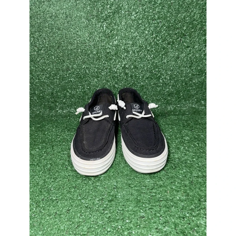 Sperry Shoes Womens Size 7.5 Bahama 2.0 Black White Causal Platform Sneakers